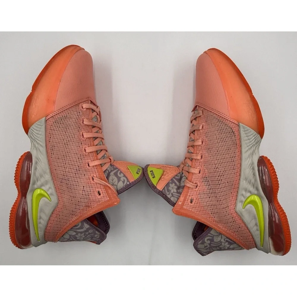 NIKE Lebron XIX Low Men's Size 12.5 Peach / Orange / Lavender / Neon DQ8344-600